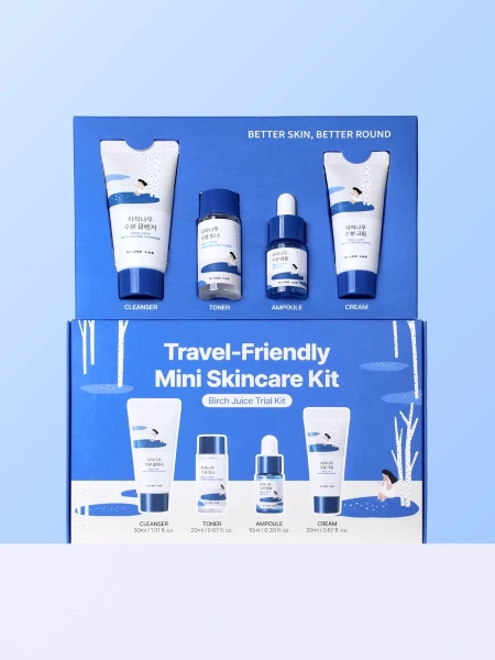 Round Lab Дорожный набор с березовым соком: пенка + тонер + сыворотка + крем Birch Juice Trial Kit 30+20+10+20 мл фото 3