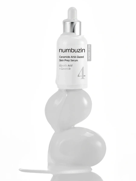 Numbuzin Обновляющая сыворотка с кислотами No.4 Ceramide AHA Glazed Skin Prep Serum 30 мл фото 5