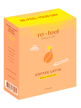 Кофе-латте с кокосовым молоком, пребиотиком и адаптогенами re-feel Coffee Latte - купить 590 ₽ 