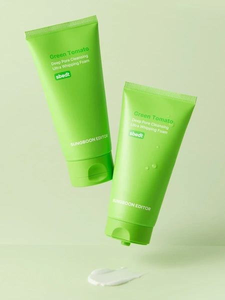 Sungboon Editor Мягкая пенка для глубокого очищения пор Green Tomato Deep Pore Cleansing Ultra Whipping Foam 120 мл фото 5