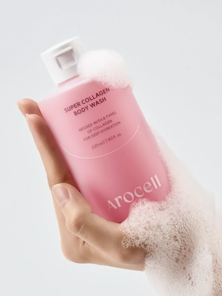 Arocell Парфюмированный гель для душа с коллагеном, ПДРН и кислотами Super Collagen Body Wash 220 мл фото 2