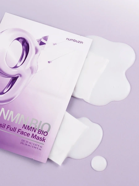 Numbuzin Тканевая 3D-маска для подтяжки лица No.9 NAD Bio Lifting Full Cover Facial Mask 48 мл х 4 шт фото 3