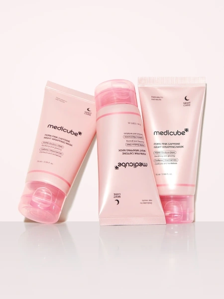 Medicube Лимфодренажная ночная маска-плёнка с ПДРН и кофеином PDRN Pink Caffeine Night Wrapping Mask 75 мл фото 6