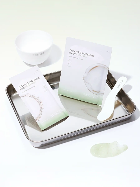 Arocell Успокаивающая альгинатная маска c центеллой и чайным деревом Cream Remodeling Mask Cicatree 77 гр х 5 шт фото 2