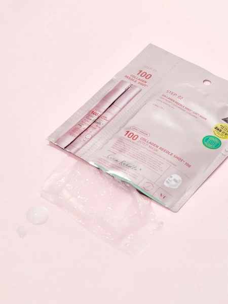 VT Cosmetics Двухступенчатая тканевая маска с микроиглами и коллагеном Collagen Reedle Shot 100 2step Mask 1.5+25 гр фото 1