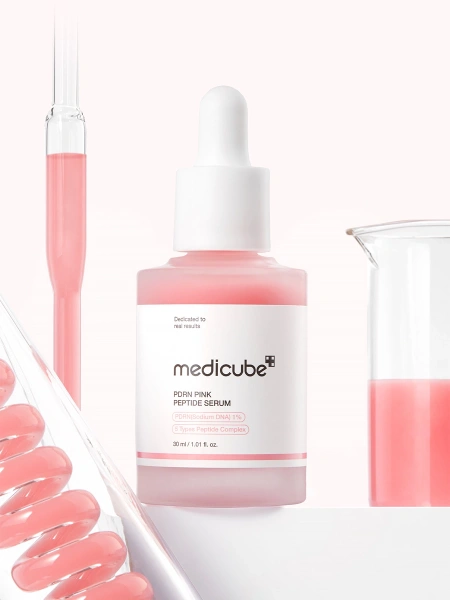 Medicube Укрепляющая сыворотка с ПДРН и пептидами PDRN Pink Peptide Serum 30 мл фото 10