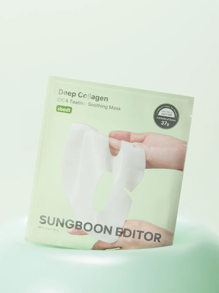 Sungboon Editor Успокаивающая гидрогелевая маска Deep Collagen Cica Teatree Soothing Mask 37 гр х 4 шт фото 1