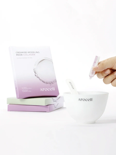 Arocell Альгинатная маска с коллагеном для упругости и сияния Cream Remodeling Mask Collagen 77 гр х 5 шт фото 7