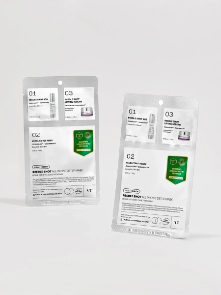 VT Cosmetics Трёхступенчатый лифтинг-набор: сыворотка-бустер + маска + крем Reedle Shot All In One 3Step Mask 1.5+25+1.5 гр фото 6