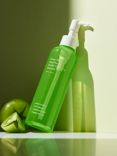 Sungboon Editor Ампульное гидрофильное масло с экстрактом зелёного томата Green Tomato Double Cleansing Ampoule Oil 200 мл фото 5