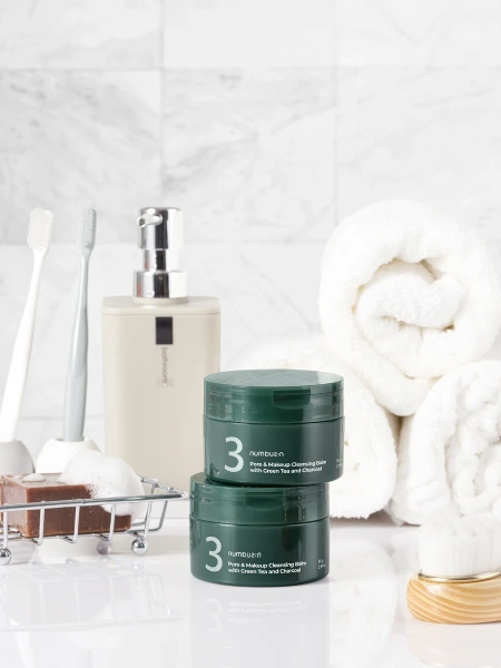 Numbuzin Очищающий бальзам с углём и зелёным чаем No.3 Pore&Makeup Cleansing Balm with Green Tea and Charcoal 85 мл фото 6