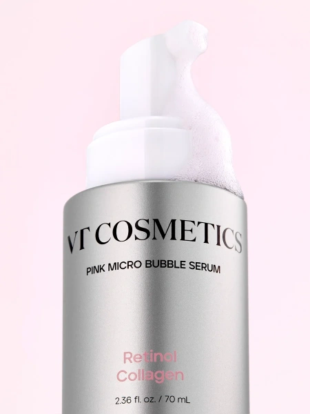 VT Cosmetics Пузырьковая сыворотка с ретинолом и коллагеном Retinol Collagen Pink Micro Bubble Serum 70 мл фото 2