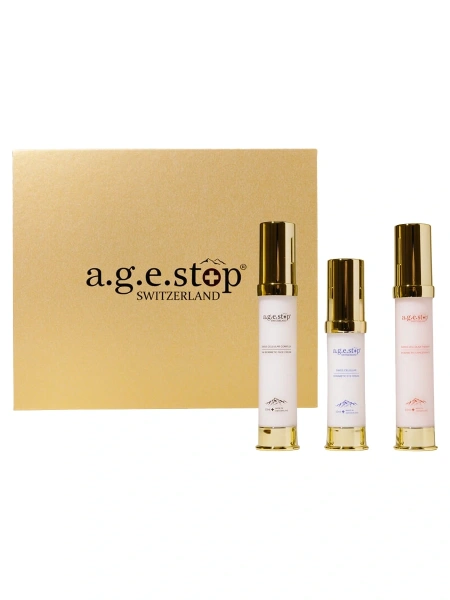 a.g.e.stop Омолаживающий подарочный набор: сыворотка + крем + крем для глаз Biomimetic Line Kit 15+15+10 мл